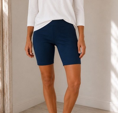 Skiny Essentials Radler Hose Größe M Blau Damen Kurze Hose Shorts Sportlich