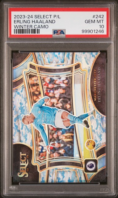 2023-24 Panini Select Premier League Winter Camo Erling Haaland 106/110 PSA 10