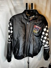 Vintage 1998 Jeff Hamilton NASCAR 50th Anniversary Leather Racing Jacket Size L