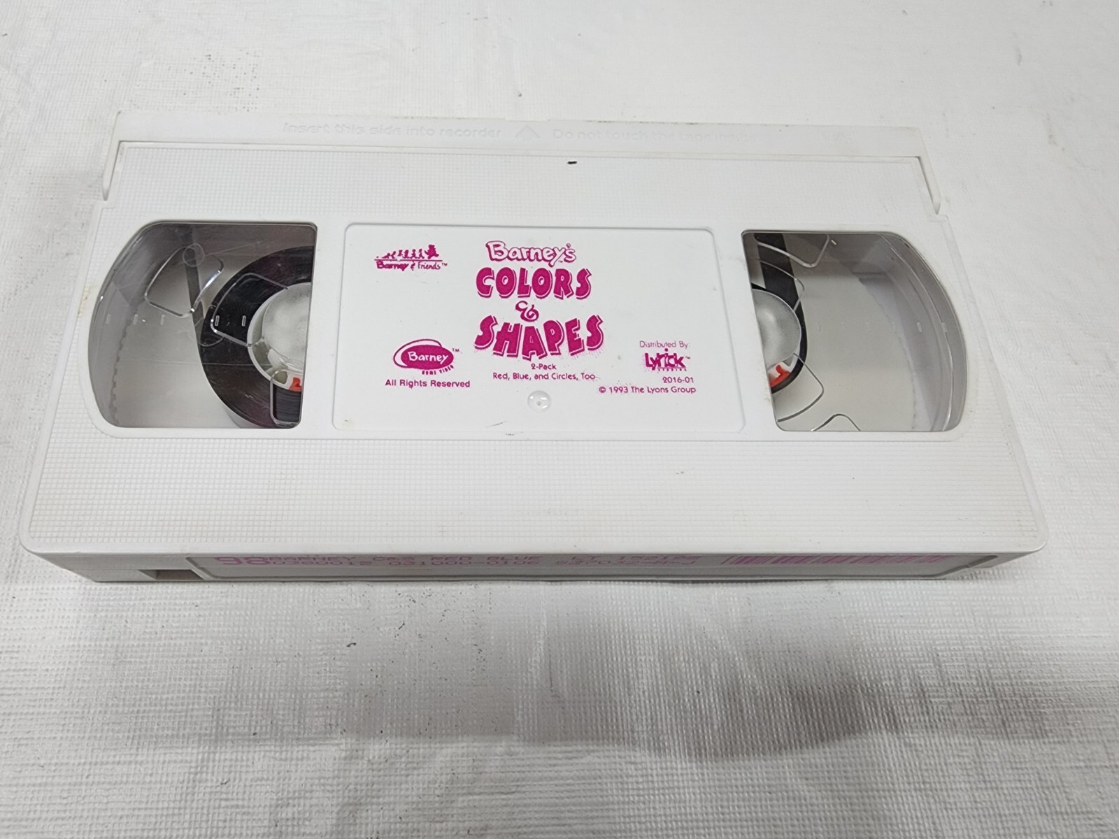 Lyons Group White VHS Tape 1993 Barney's Colors and Shapes 98 No case