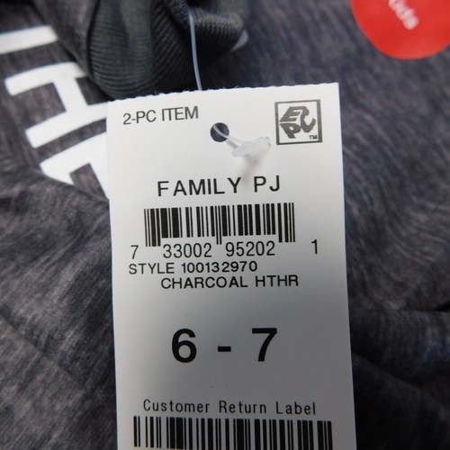 Matching Family PJs Kids Better Together Pajama Set - Charcoal, 6-7 Small #7055 - Picture 11 of 12
