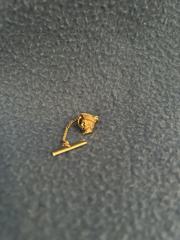 Vintage Revere Copper & Brass Gold Tie Pin with Gift Box-Pristine Condition