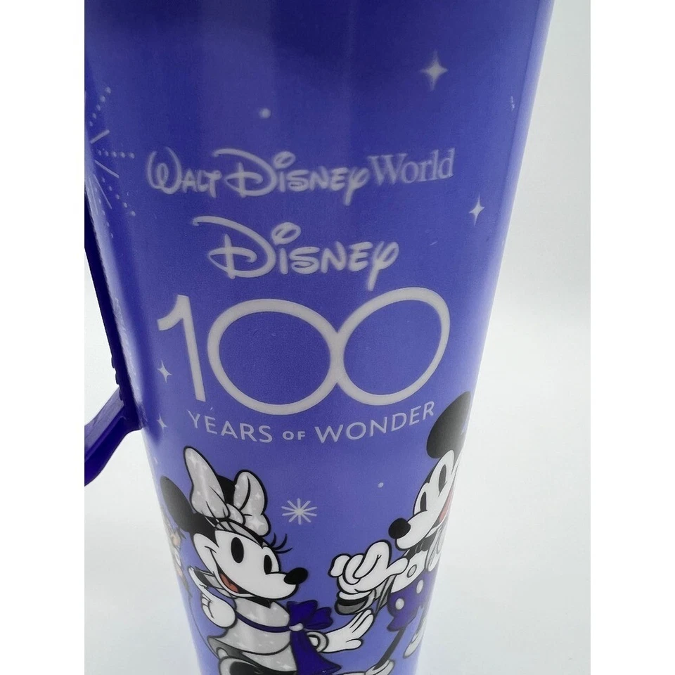 Taza de viaje Disney World 100 años de maravilla púrpura con asa Foto 2 de 4