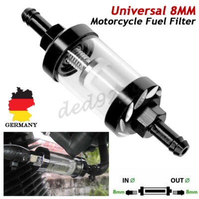 Universal Motorrad 8mm Waschbar Kraftstofffilter Benzinfilter Filter Diesel Quad