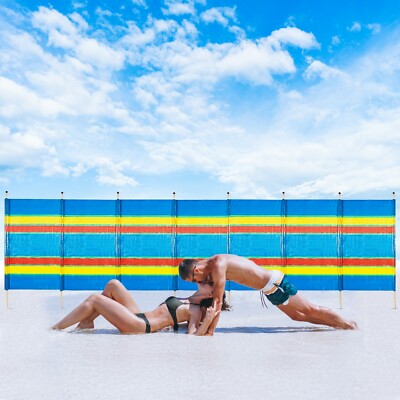 8-10 Pole Windbreaker Holiday Garden Camping Beach Sun Shade Windbreak  Breaker