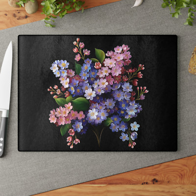 Bouquet of Lilacs, Tampered Glass Cutting Board, Lilac Flower Cheese Charcuterie