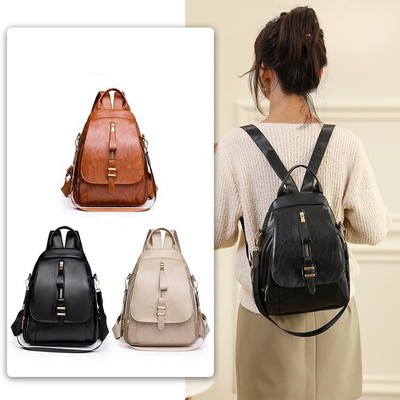 Womens Ladies Leather Backpack Purse Anti-Theft Rucksack Travel Bag Satchel
