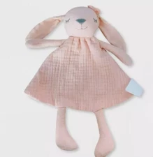 Cloud Island Target Pink Muslin Cotton Bunny Rabbit Baby Plush Security Blanket
