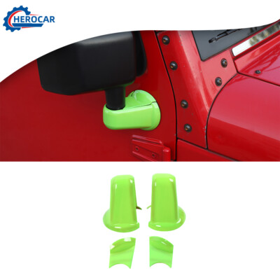 2xSide Rearview mirror base Decor cover trim For Jeep Wrangler JK Light Green