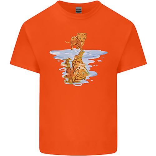 Funny Tiger Cat Reflection Kids T-Shirt Boys Girls - Picture 10 of 25