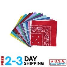 Classic Set of 12 Double-Sided Paisley Bandanas - Ideal for Every Occasion