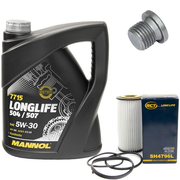 MotoröL Set 5W30 5 Liter + ÖLfilter SH 4796 L + Schraube FüR Audi A3 Skoda VW-image
