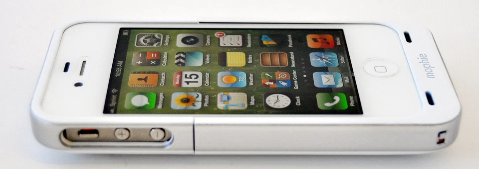 Mophie Juice Pack Air Apple iPhone 4/4s Power Pack Batería Estuche BLANCO Cubierta C Foto 3 de 4