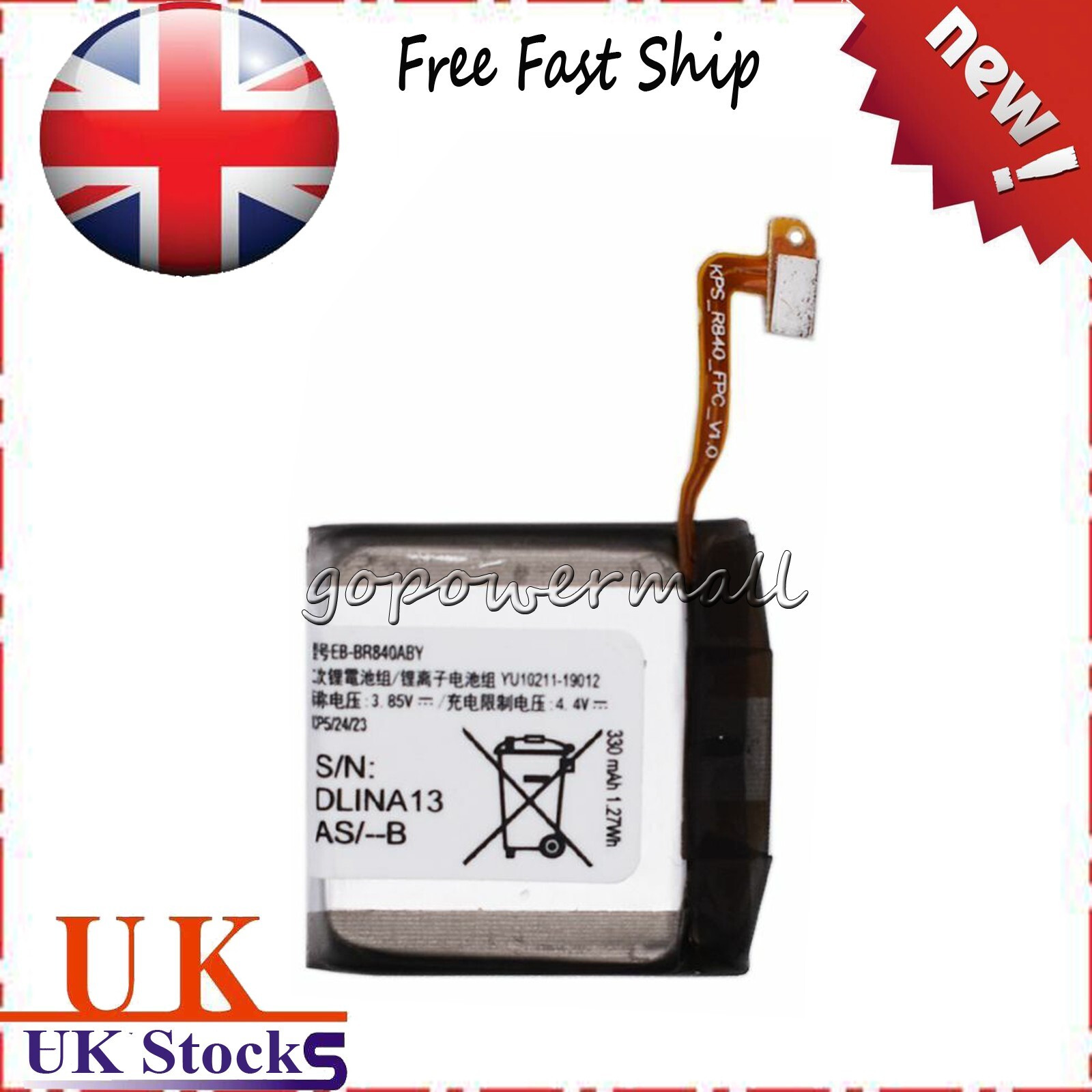 EB-BR840ABY Battery For Samsung Galaxy Watch 3 SM-R840 Replacement