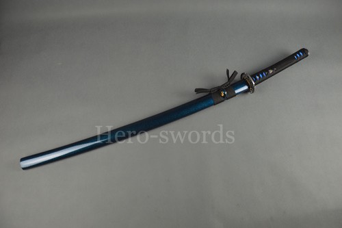 With Blue engraved "Dragon&荣誉“ Japanese Samurai Sword High Carbon Steel Katana - Picture 11 of 11