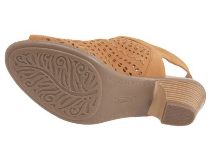 Sandalias Earth Mujer Gamuza Beige Talla 7 1/2 Tacón Hamson Foto 4 de 4