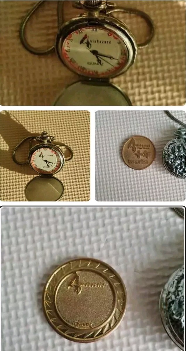 Pocket watch バイオハザード　ポケットウォッチ　懐中時計 Resident Evil 4 Pocket watch Silver & Gold 24K Plated Coin