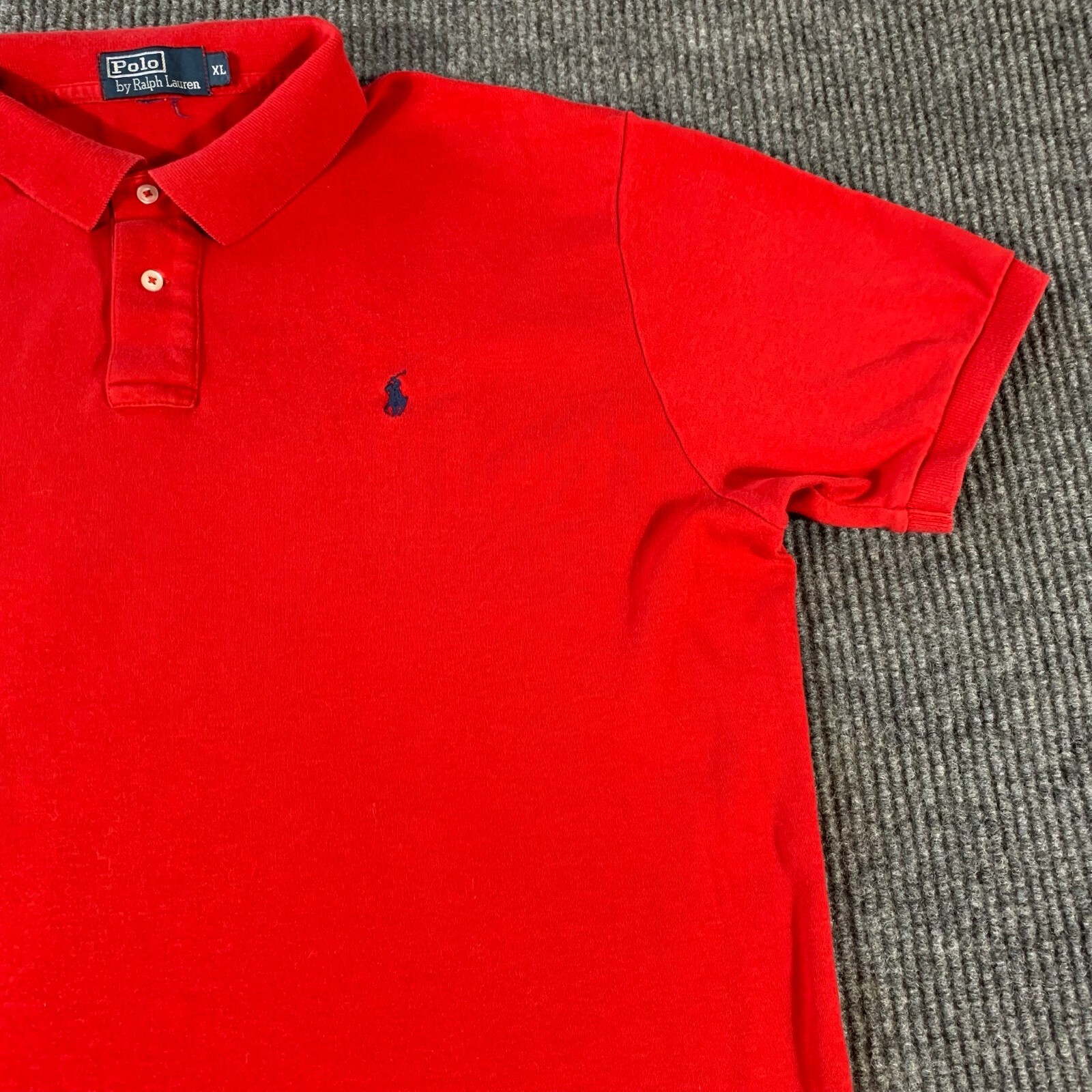 VTG Ralph Lauren Shirt Mens XL Red Golf Polo Short Sleeve Cotton Y2K Preppy Pony