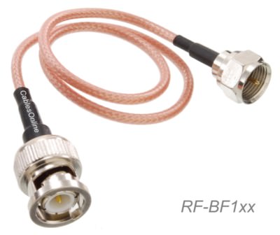 F-type Male to BNC Male 50-Ohm RG316 Coax Low Loss Jumper RF Cable