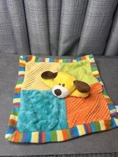 Animal Adventure Plush Puppy Dog Lovey Rattle Knitted Manhattan Toy Yellow