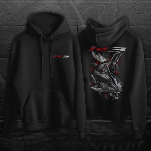 Yamaha R3 2015-2018 Shark Motorcycle Hoodie for Riders, YZF-R3 - Picture 6 of 14