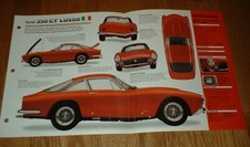 1964 Ferrari 250 Gt Lusso Spec Sheet Brochure Photo Info V12 62 63 64 Berlinetta