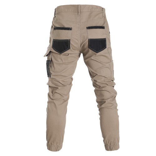 Mens Cargo Work Pants Tactical Tapered Trousers Elastic Cuffed Stretch Cotton - Picture 69 of 110