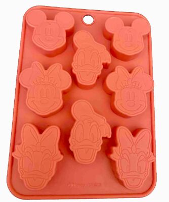 DAISO Disney Mickey,Minnie Orange Silicone Cake Chocolate Mold Inc Japan