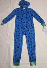 Cat  JACK Boys' Union Suit Sleepwear w/Pockets, Blue, Size Small