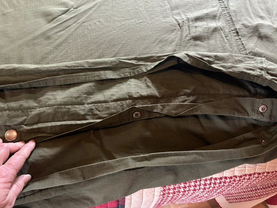 Pottery Barn Teen Cotton Duvet Olive Green Size Twin - Image 2 of 4