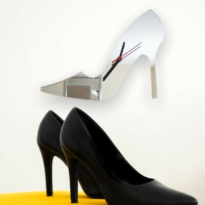 High Heel Schuhform Silent Tick Acryl Uhren - viele Farben Maßanfertigung