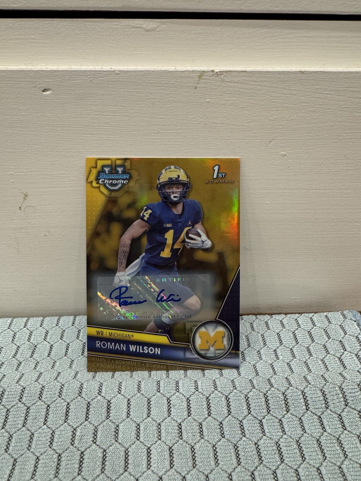 2023 Bowman U Chrome Roman Wilson Auto /50 Gold Refractor RC #169 Steelers