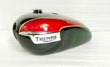 Triumph T140 Cherry Red and Black Painted Steel Petrol Tank