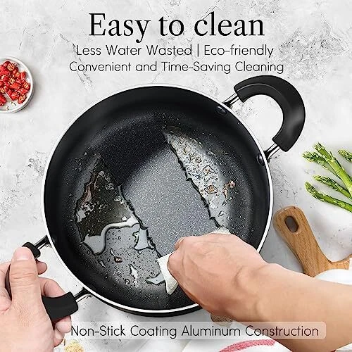 Cook N Home Pots and Pans Nonstick Cooking Set - Thumbnail 4