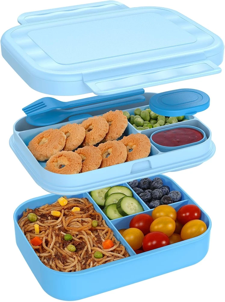 Caperci Stackable Leakproof Kids Bento Box with 5.8 Cup Capacity Caperci Stackable Leakproof Kids Bento Box with 5.8 Cup Capacity