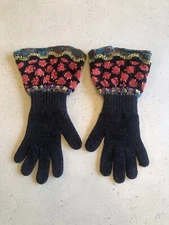 Robin Originals Handloomed Robin Bergman Art to Wear Chenille Yarn Gloves
