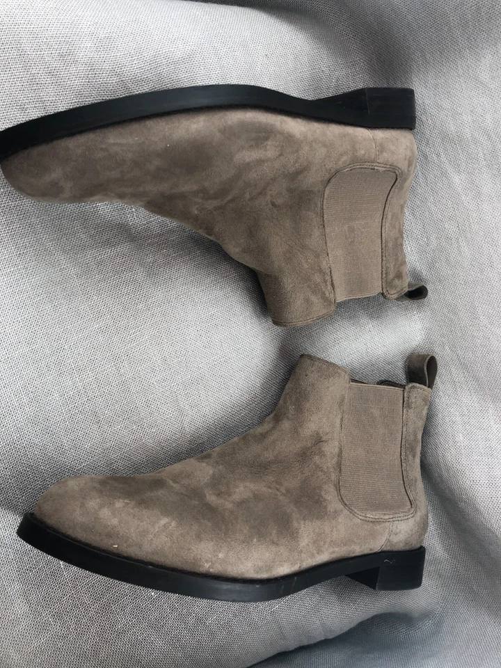 LRL Lauren Ralph Lauren Mujer Gamuza Botines Zapatos Talla 7 B Gris Logo Foto 3 de 4