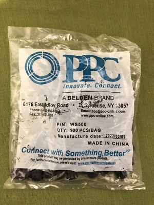 100 pk Of PPC WS500 1/2in Coax Port Rubber Grommet RG6 CATV Cable Weather Proof