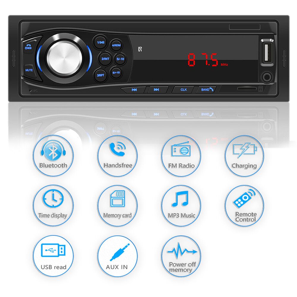 1x High Power Car Stereo Bluetooth In Dash FM SD USB Aux Input MP3