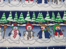 Snowmen & Trees Fabric - Signature Classics by Oakhurst Textiles - 1 Yd x 44" W