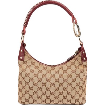 Gucci Monogram GG Canvas Braided Handle Shoulder Bag