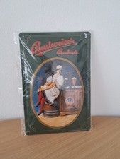 Blechschild BUDWEISER BUDVAR BIER 20x30 OVP Retro Deko Bar BRAUEREI  CZECH PILS