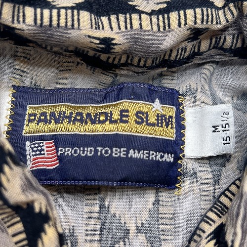Panhandle Slim Vintage Geometric Pearl Snap Shirt Multicolor Men's M Western 90s - Picture 2 of 6