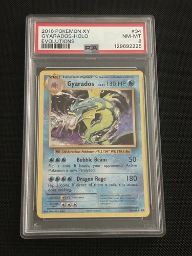 Gyarados 34/108 - 2016 Pokémon XY Evolutions Holo -  PSA 8