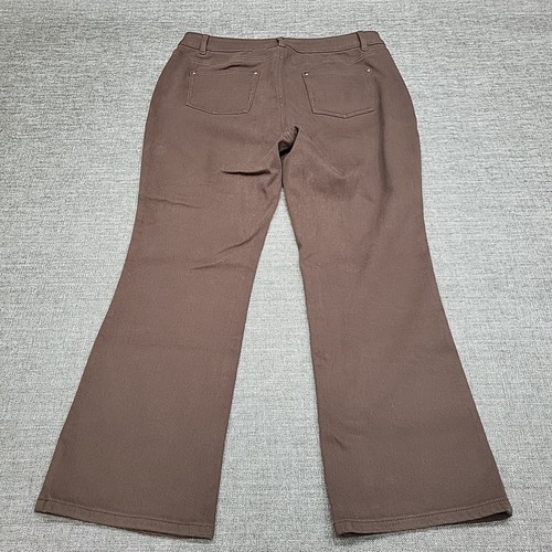 Belle by Kim Gravel Flexibelle Boot Cut Jeans w Pockets Petite Size 14P Espresso - Picture 5 of 12