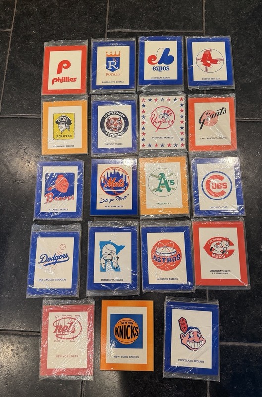 Set of 19 - Rare Vintage Original 1971 8 x 10 wood MLB and  NBA plaques