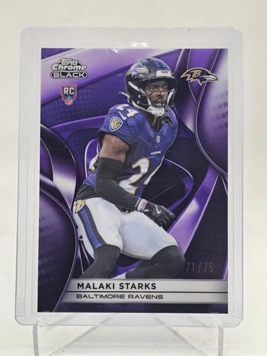 MALAKI STARKS 2025 TOPPS CHROME BLACK PURPLE REFRACTOR ROOKIE /75 #104 Q7485