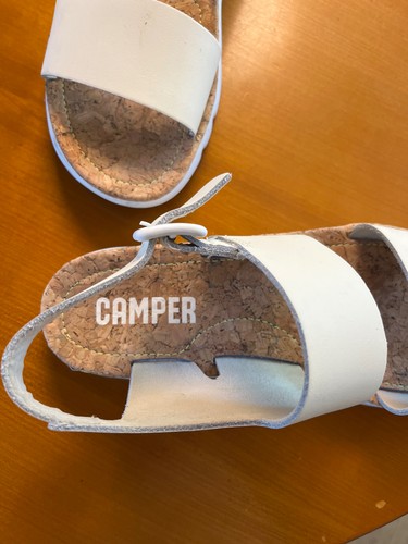 Sandali donna camper pelle fibbia beige tempo libero taglia 40 tacco 4 cm casual - Foto 3 di 4