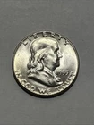 1955-P Philadelphia Franklin Half Dollar, US 50c Silver Coin UNC BU Uncirculated