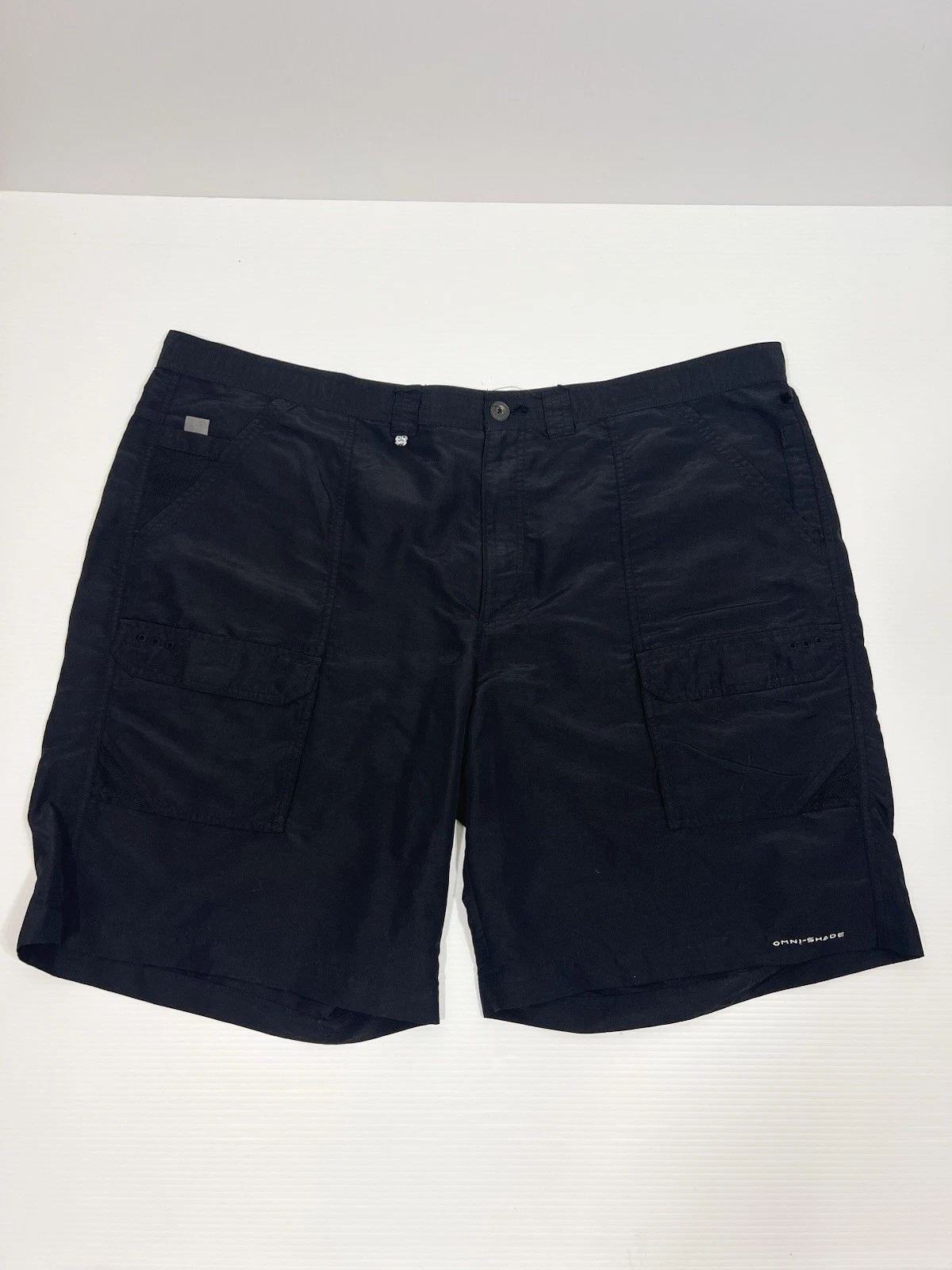 Columbia PFG Shorts Mens Size 44 Black Permit II Quick-Dry Nylon Cargo *READ*